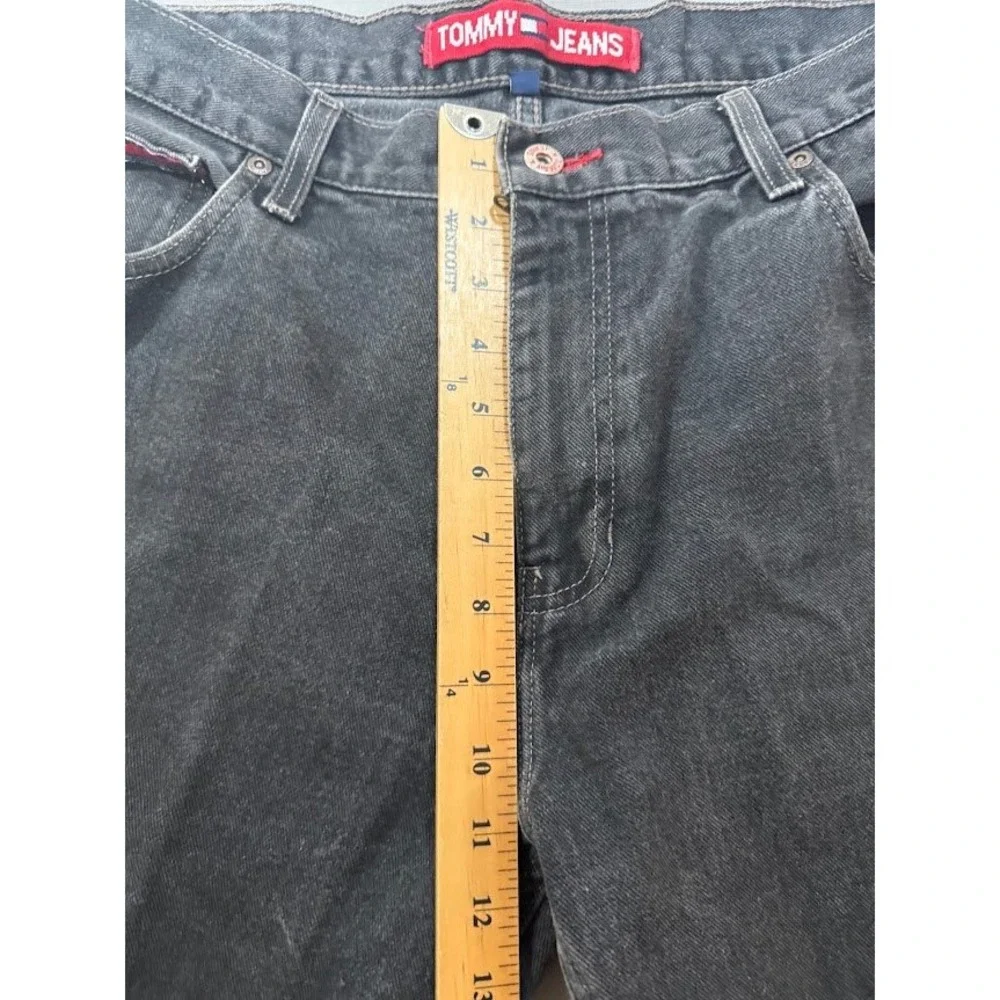 Vintage Tommy Jeans Mens Black Dark Wash‎ Straight Denim Jeans Size 34X28.